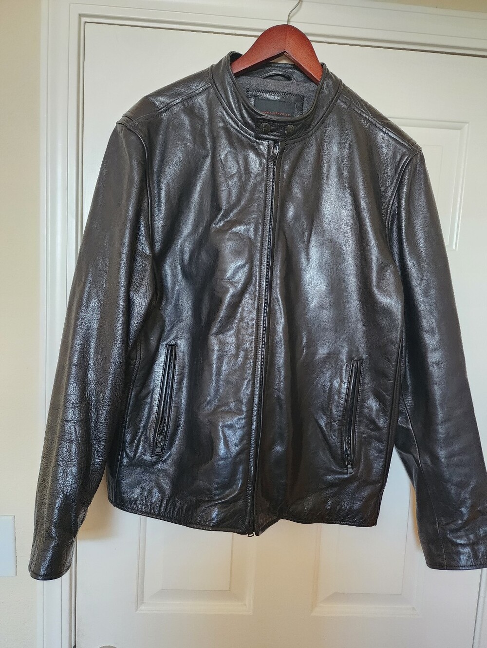 Banana Republic Black Leather Bomber Jacket